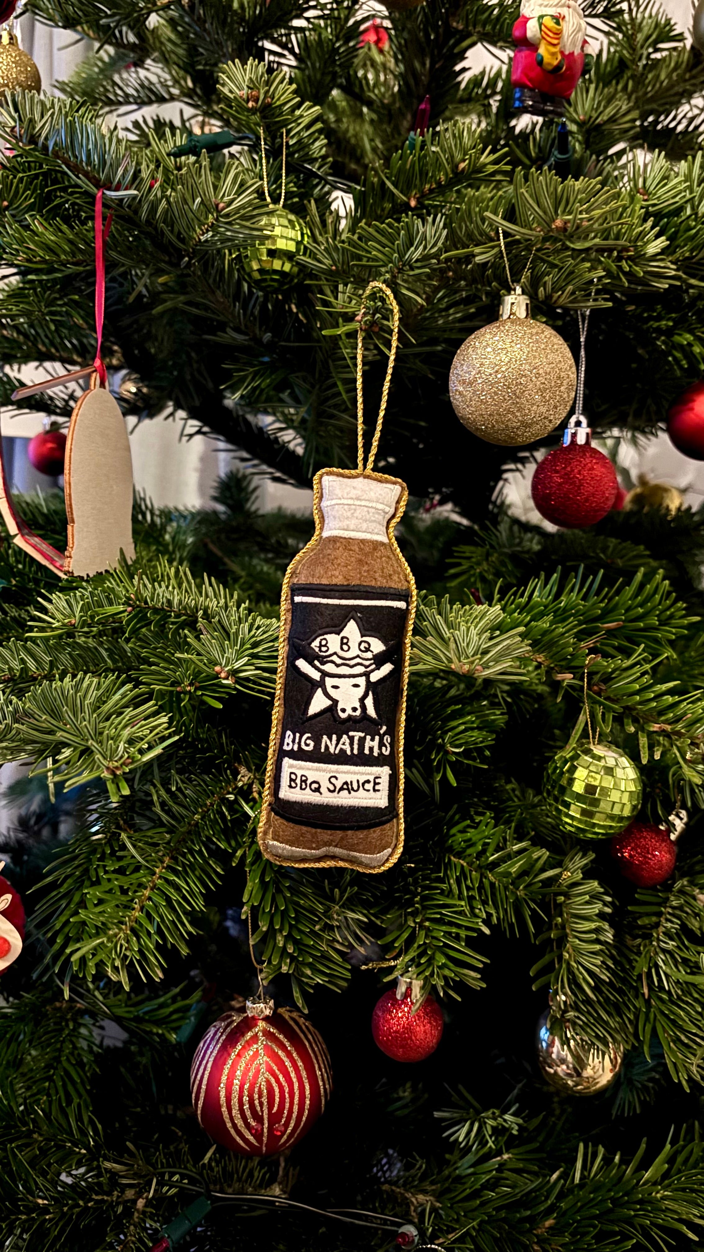 Big Nath's BBQ sauce Christmas decoration